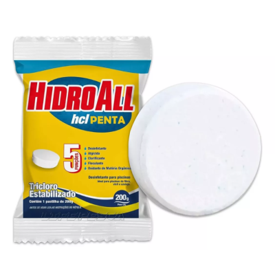 Cloro Pastilha Hcl Penta 5 X 1 Hidroall - Tabletes 200g