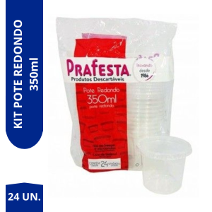 Pote Descartável 350ML Redondo Freezer Microondas  C/24